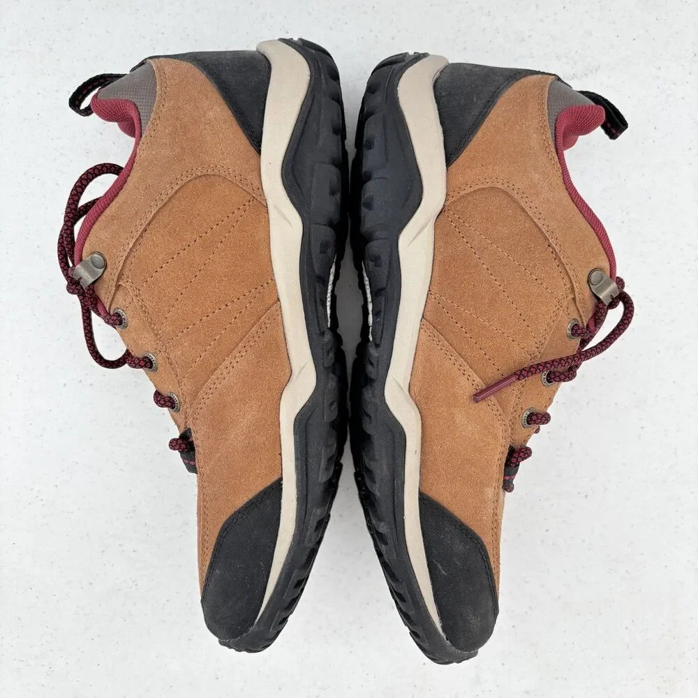 Columbia Womens Techlite Waterproof Hiking Shoes 9.5 Brown Suede Outdoor Utility